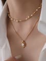 thumb Brass Imitation Pearl Heart Vintage Necklace 1