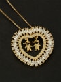 thumb Brass Cubic Zirconia Heart Dainty  Pendant Necklace 3