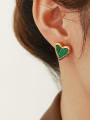 thumb Stainless steel Shell Heart Minimalist Stud Earring 1