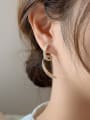 thumb Brass Cubic Zirconia Irregular Minimalist Stud Earring 2