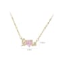 thumb Brass Cubic Zirconia Letter Dainty Necklace 2