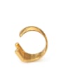 thumb Brass  26 Letter Vintage Band Ring 3