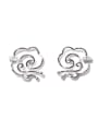thumb Brass Cubic Zirconia Cloud Minimalist Stud Earring 3