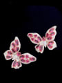 thumb Brass Cubic Zirconia Butterfly Trend Stud Earring 1