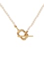 thumb Brass Imitation Pearl Locket Minimalist Trend Korean Fashion Necklace 3