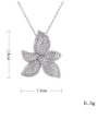 thumb Brass Cubic Zirconia Flower Luxury Necklace 3