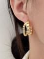thumb Brass Cubic Zirconia Geometric Minimalist Stud Earring 1