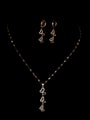 thumb Brass Cubic Zirconia Hip Hop Hollow Butterfly  Earring and Necklace Set 3