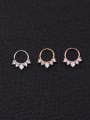 thumb Brass  with Cubic Zirconia White Minimalist Hoop Earring 0
