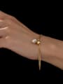 thumb Brass Imitation Pearl Geometric Vintage Strand Bracelet 1