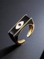 thumb Brass Enamel Geometric Evil Eye Trend Band Ring 2