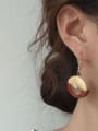 thumb Alloy Wood Round Cute Hook Earring 1