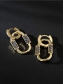 thumb Brass Cubic Zirconia Geometric Vintage Huggie Earring 2