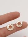 thumb Brass Shell Geometric Minimalist Stud Trend Korean Fashion Earring 4