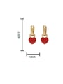 thumb Brass Enamel Heart Dainty Stud Earring 2