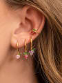 thumb Brass Cubic Zirconia Multi Color Friut Cute Single Earring 1
