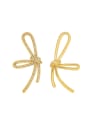 thumb Brass Cubic Zirconia Bowknot Minimalist Stud Earring 3