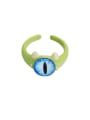 thumb Alloy Enamel Multi Color Evil Eye Minimalist Band Ring 3