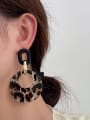 thumb Alloy Resin Round Vintage Leopard print Drop Earring 1