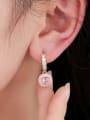 thumb Brass Cubic Zirconia Enamel Heart Minimalist Drop Earring 2