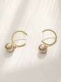 thumb Brass Imitation Pearl Geometric Minimalist Hook Trend Korean Fashion Earring 3