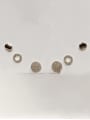 thumb Brass Cubic Zirconia Minimalist Round  Set Stud Earring 0