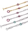 thumb Brass Enamel Geometric  Chain Vintage Necklace 3