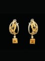 thumb Brass Cubic Zirconia Geometric Luxury Cluster Earring 0