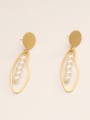 thumb Brass Imitation Pearl Geometric Vintage Drop Trend Korean Fashion Earring 2