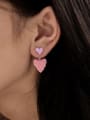 thumb Brass Hairball Heart  Bowknot  Cute Stud Earring 2