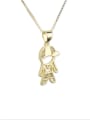 thumb Brass Cubic Zirconia  Cute boy Pendant Necklace 2