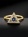 thumb Brass Cubic Zirconia Triangle Vintage Band Ring 1