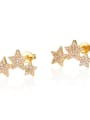 thumb Brass Star Cubic Zirconia Earring and Necklace Set 4