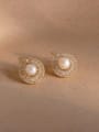 thumb Brass Cubic Zirconia Water Drop Dainty Stud Earring 0