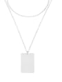 thumb Stainless steel  Minimalist Geometric Pendant Multi Strand Necklace 0