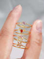 thumb Brass Cubic Zirconia Multi Color Irregular Cute Band Ring 0