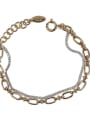 thumb Brass Geometric Vintage  Multilayer chain Strand Bracelet 4