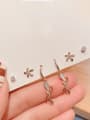 thumb Brass Cubic Zirconia Irregular Vintage Butterfly Set Stud Earring 1