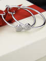 thumb Brass Cubic Zirconia Heart Minimalist Hoop Earring 1