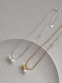 thumb Brass Freshwater Pearl Geometric Dainty Necklace 1