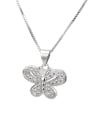 thumb Brass Cubic Zirconia Butterfly Cute Necklace 4
