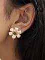 thumb Brass Enamel Flower Cute Stud Earring 1