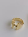 thumb Brass Smooth Letter Minimalist Band Fashion Ring 3