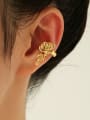 thumb Brass Rosary Flower Hip Hop Single Earring  (Only One) 1