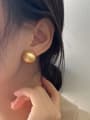 thumb Brass Round Minimalist Stud Earring 1