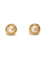 thumb Brass Imitation Pearl Geometric Minimalist Stud Earring 4