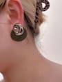 thumb Brass Resin Geometric Vintage Drop Earring 2