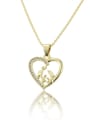 thumb Brass Cubic Zirconia Heart Pendant  Necklace 0