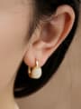 thumb Brass Natural Stone Geometric Minimalist Huggie Earring 1