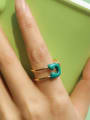 thumb Brass Enamel Geometric Vintage Stackable Ring 2